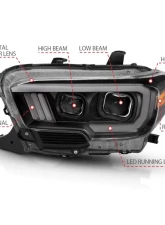 Anzo USA Projector Headlight Set Toyota Tacoma 2016-2019                                     - 111379 - Image 5