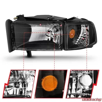 Anzo USA Crystal Headlight Set Dodge - 111067