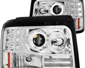 Anzo USA Projector Headlight Set w/Halo Ford 1992-1996