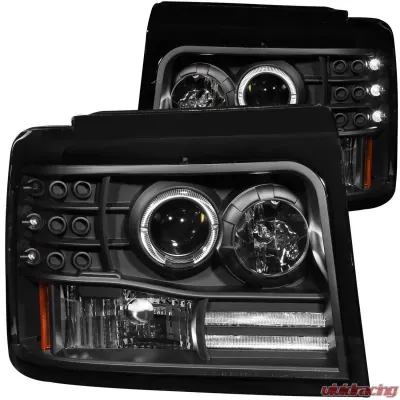 Anzo USA Projector Headlight Set w/Halo Ford 1992-1996 - 111184