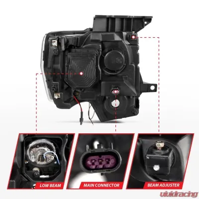 Anzo USA Projector Headlight Set w/U-Bar Switchback Ford - 111383