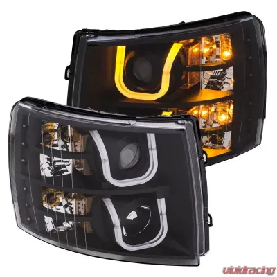 Anzo USA Projector Headlight Set w/U-Bar Switchback Chevrolet Silverado 1500 2007-2013 - 111384