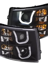 Anzo USA Projector Headlight Set w/U-Bar Switchback Chevrolet Silverado 1500 2007-2013                                     - 111384 - Image 2