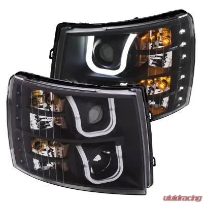 Anzo USA Projector Headlight Set w/U-Bar Switchback Chevrolet Silverado 1500 2007-2013 - 111384