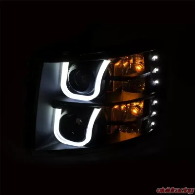 Anzo USA Projector Headlight Set w/U-Bar Switchback Chevrolet Silverado 1500 2007-2013 - 111384