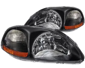Anzo USA Crystal Headlight Set Honda Civic 1996-1998