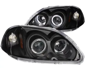 Anzo USA Projector Headlight Set w/Halo Honda Civic 1996-1998