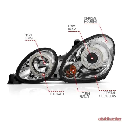 Anzo USA Projector Headlight Set w/Halo Lexus - 121143