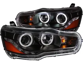 Anzo USA Projector Headlight Set w/Halo Mitsubishi Lancer 2008-2015