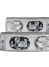 Anzo USA Crystal Headlight Set Chevrolet Astro 1995-2005                                     - 111001 - Image 2
