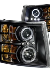 Anzo USA Projector Headlight Set w/Halo Chevrolet Silverado 1500 2007-2013                                     - 111107 - Image 3