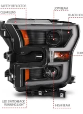 Anzo USA Projector Headlight Set Ford F-150 2015-2017                                     - 111357 - Image 4