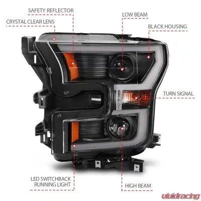 Anzo USA Projector Headlight Set Ford F-150 2015-2017 - 111357