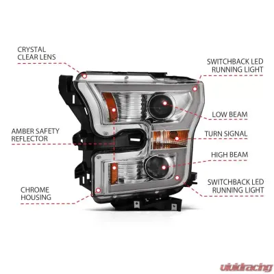 Anzo USA Projector Headlight Set Ford F-150 2015-2017 - 111358