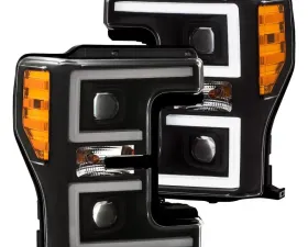 Anzo USA Projector Headlights w/Plank Style Switchback Black w/Amber