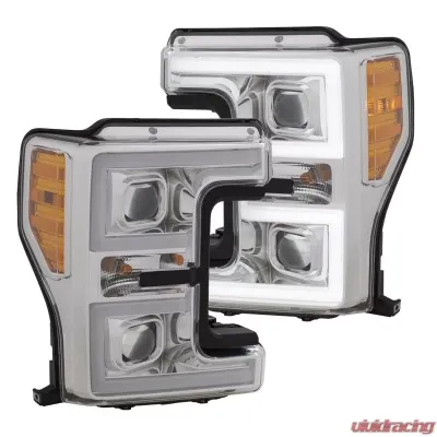 Anzo USA Projector Headlights w/Plank Style Switchback Chrome w/Amber - 111389