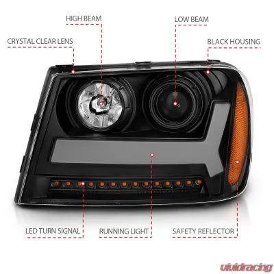 Anzo USA Projector Headlight Set Chevrolet TrailBlazer 2006-2009 - 111390