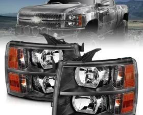 Anzo USA Crystal Headlight Set Chevrolet Silverado 1500 2007-2013