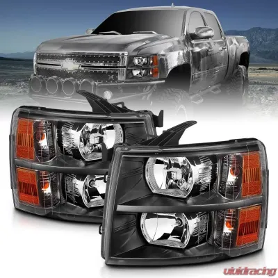 Anzo USA Crystal Headlight Set Chevrolet Silverado 1500 2007-2013 - 111393