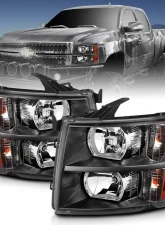 Anzo USA Crystal Headlight Set Chevrolet Silverado 1500 2007-2013                                     - 111393 - Image 5