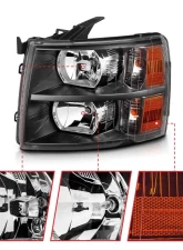 Anzo USA Crystal Headlight Set Chevrolet Silverado 1500 2007-2013                                     - 111393 - Image 3