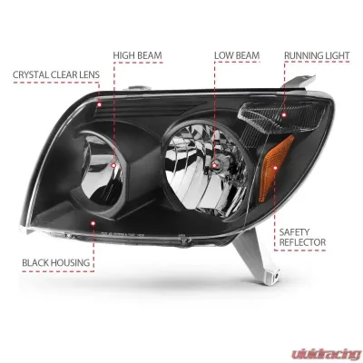 Anzo USA Crystal Headlight Set Toyota 4Runner 2003-2005 - 111394