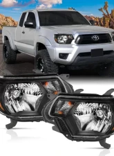 Anzo USA Crystal Headlight Set Toyota Tacoma 2012-2015                                     - 111395 - Image 5