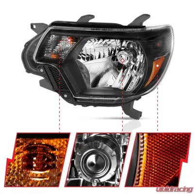 Anzo USA Crystal Headlight Set Toyota Tacoma 2012-2015 - 111395