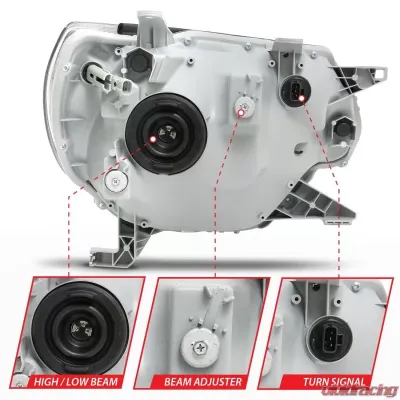 Anzo USA Crystal Headlight Set Toyota Tacoma 2012-2015 - 111395