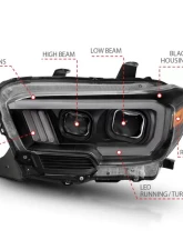 Anzo USA Projector Headlight Set Toyota Tacoma 2016-2019                                     - 111396 - Image 5