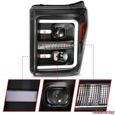 Anzo USA Projector Headlight Set Ford F-250 2015-2016 - 111406