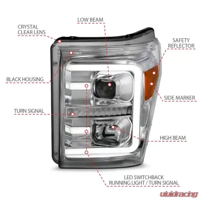 Anzo USA Projector Headlight Set Ford F-250 2015-2016 - 111407