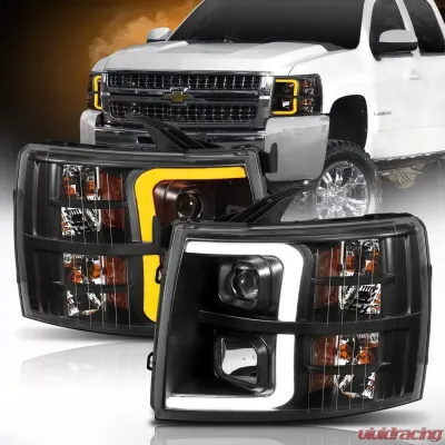Anzo USA Projector Headlight Set Chevrolet Silverado 1500 2007-2013 - 111410