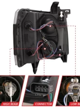 Anzo USA Projector Headlight Set Chevrolet Silverado 1500 2007-2013                                     - 111410 - Image 7