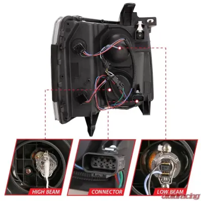Anzo USA Projector Headlight Set Chevrolet Silverado 1500 2007-2013 - 111410