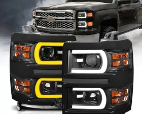 Anzo USA Projector Headlight Set Chevrolet Silverado 1500 2014-2015