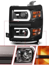 Anzo USA Projector Headlight Set Chevrolet Silverado 1500 2014-2015                                     - 111412 - Image 3
