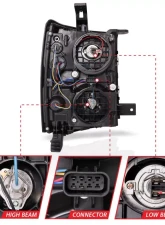 Anzo USA Projector Headlight Set Chevrolet Silverado 1500 2014-2015                                     - 111412 - Image 5