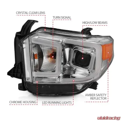 Anzo USA Projector Headlight Set Toyota Tundra 2014-2017 - 111415