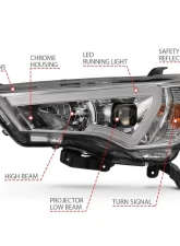 Anzo USA Projector Headlight Set Toyota 4Runner 2014-2018                                     - 111417 - Image 4