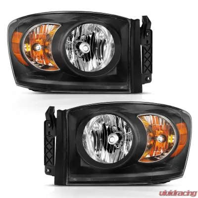 Anzo USA Crystal Headlight Set Dodge 2006-2009 - 111427