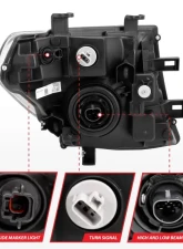 Anzo USA Crystal Headlight Set Nissan 2005-2008                                     - 111434 - Image 2