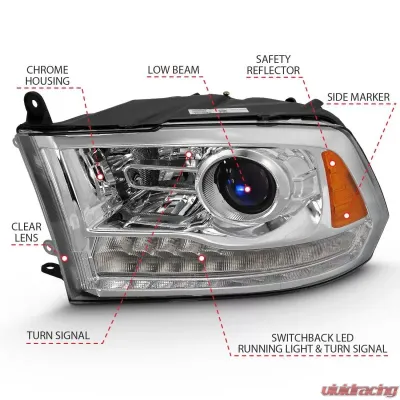 Anzo USA Projector Headlight Set w/Halo - 111440