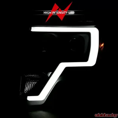 ANZO 2009-2014 Ford F-150 Projector Light Bar H.L Black Amber - 111443
