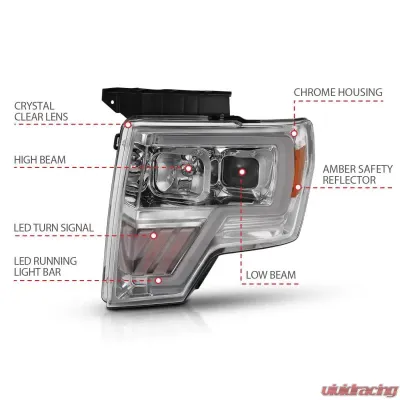 Anzo USA Projector Headlight Set Ford - 111446