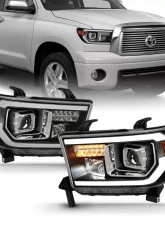 ANZO 2007-2014 Toyota Tundra Projector Light Bar H.L Black Amber(Led High Beam) (Halogen Version)                                     - 111447 - Image 2