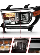 ANZO 2007-2014 Toyota Tundra Projector Light Bar H.L Black Amber(Led High Beam) (Halogen Version)                                     - 111447 - Image 4