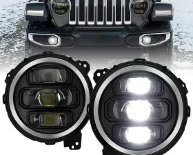 Anzo USA LED Projector Headlight Jeep Wrangler 2018-2019
