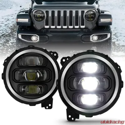 Anzo USA LED Projector Headlight Jeep Wrangler 2018-2019 - 111466
