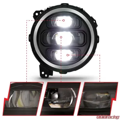 Anzo USA LED Projector Headlight Jeep Wrangler 2018-2019 - 111466